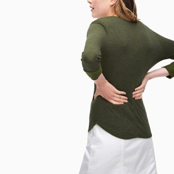 Splendid Emery Ribbed Henley Tee Green Small - Picture 2 of 10